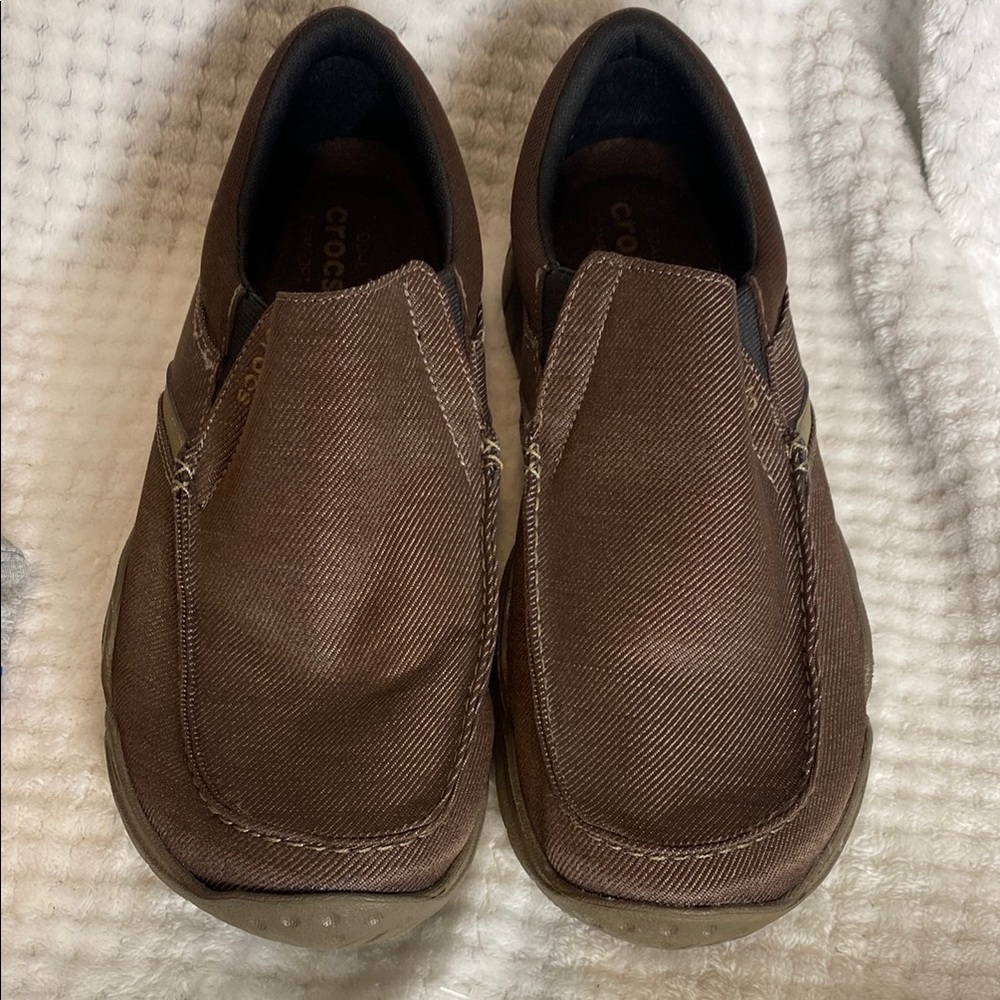 CROCS Brown Loafers Slip Ons Shoes